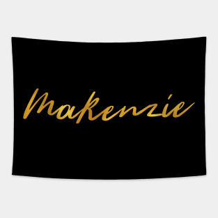 Makenzie Name Hand Lettering in Faux Gold Letters Tapestry