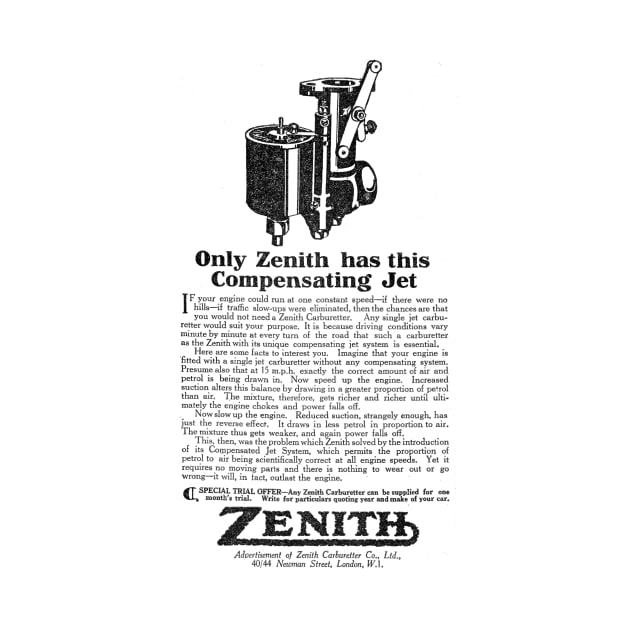 Zenith - Compensating Jet Carburetters' - 1927 Vintage Advert by BASlade93