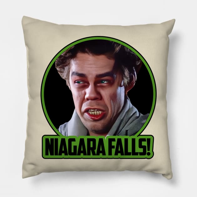 Niagara Falls, Frankie Angel Pillow by darklordpug