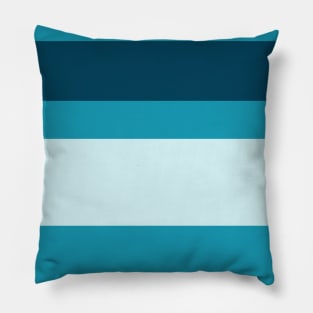 A gorgeous consistency of Ice, Tiffany Blue, Blue-Green and Marine Blue stripes. Pillow