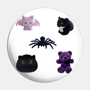 Purple Goth Kawaii Plushies Sticker Pack Pin