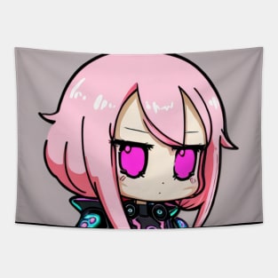 Cute Anime Girl Pink Color Pastel Adorable Kawaii Chibi Tapestry