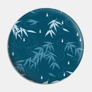 Ripples and Bamboo Leaves After Rain Pattern Pin