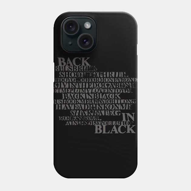 Back in Black Tracklist Phone Case by attadesign