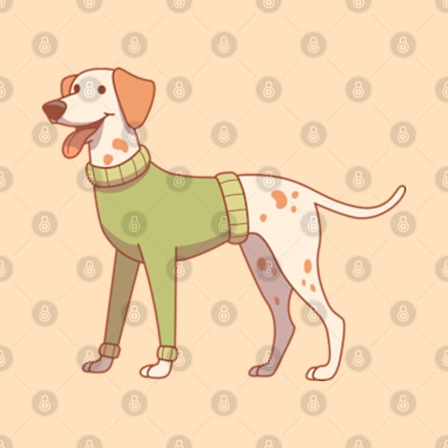 Lemon dalmatian wearing a green sweater by Vaigerika