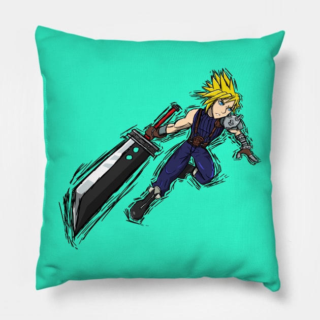 Cloud Strife Pillow by Hawke525