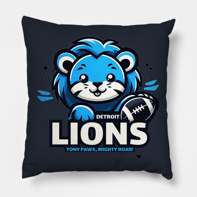 detroit lions Pillow by AOAOCreation