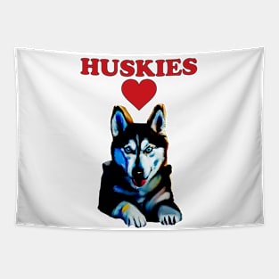 Huskies Love Tapestry