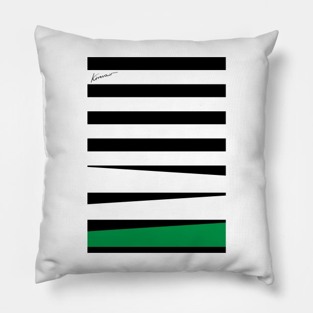 Stripes Green Pillow by Kirovair