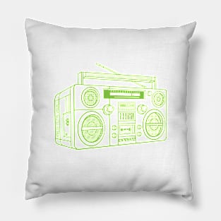 Boombox (Yellow Green Lines) Analog / Music Pillow