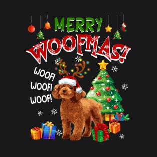 Poodle Merry Woofmas Awesome Christmas T-Shirt