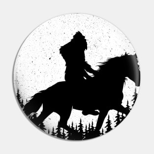 Bigfoot Riding Horse Pin