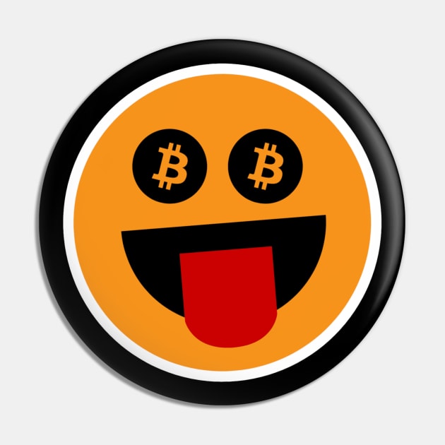 Bitcoin Crazy Emoji Pin by Rules of the mind