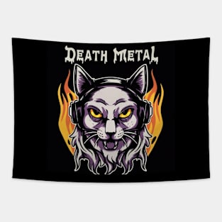 Death Metal Satanic Baphomet Cat Tapestry