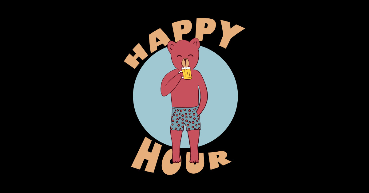 Bear happy hour Beer TShirt TeePublic