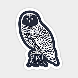 Snowy Owl - bird watchers hand drawn design Magnet