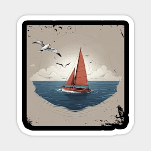 Zen Sailing Boat Magnet