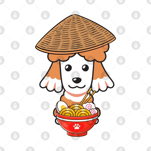 Funny Poodle Eating Noodles by Pet Station