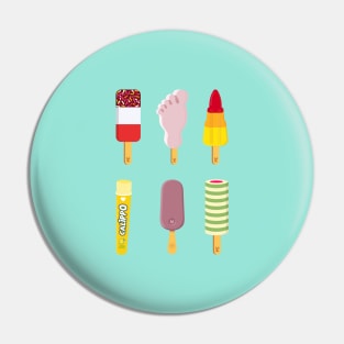 Mix of Ice lollies pastel mint background Pin