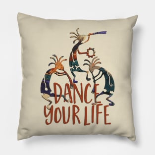 Kokopelli Musican Trio Dance Your Life Pillow