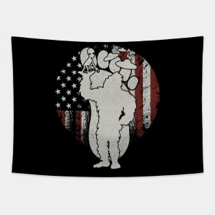 Bigfoot Usa Flag Alien Tapestry