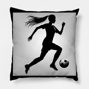 Soccer player running with ball Pillow