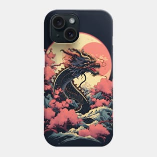 Japanese dragon with sun Phone Case