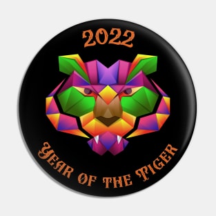 Colourful Abstract Year of the Tiger 2022 Pin