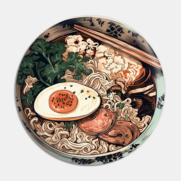 Ramen bowl, ramen lover gift, ramen foodie Pin by One Eyed Cat Design