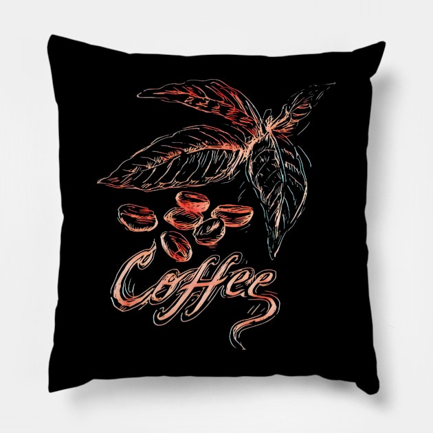 coffee beans Pillow by MACIBETTA