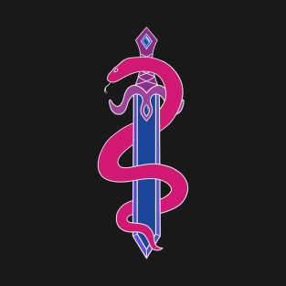 Sword and Snake (Bisexual Colors) T-Shirt