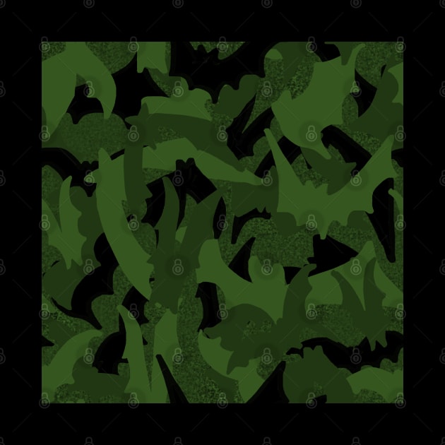 Spooky Camo Bats in Green by TooCoolUnicorn