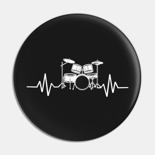 Drum Heartbeat Lifeline Music Lover Pin