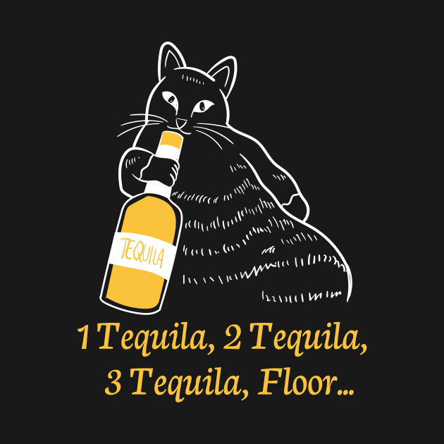 Tequila Shots funny Slogan for Cat Owners by c1337s