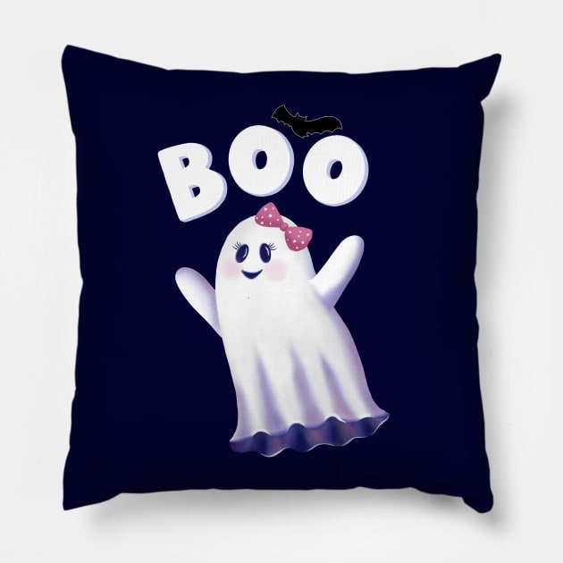 Ghost Girl says Boo Pillow by CalliLetters