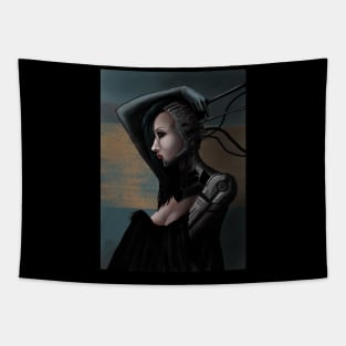 cyberpunk girl Tapestry