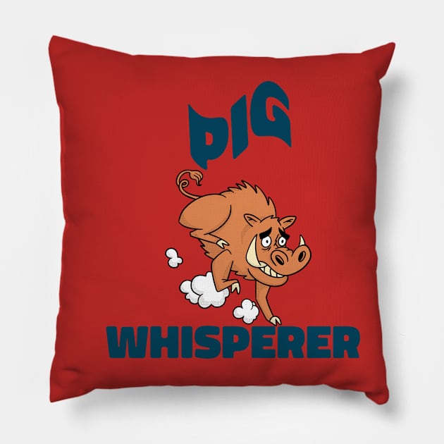 Pig whisperer Pillow by ToAnk