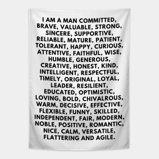 I am a man: 50 positive affirmations Tapestry