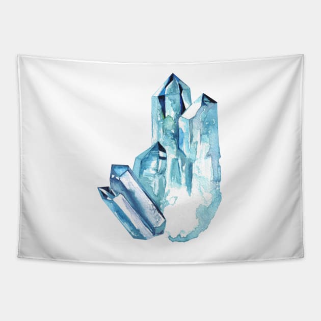 Aqua Aura Quartz Crystal Tapestry by ancapora