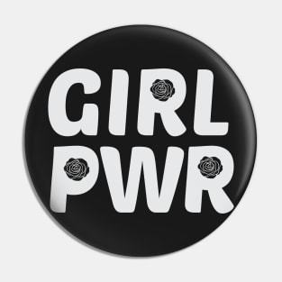 Girl Power Rose Logo Pin