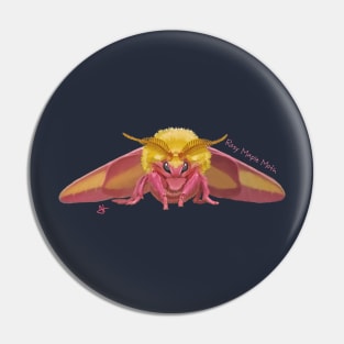 Rosy, the Maple Moth Looking at You Pin