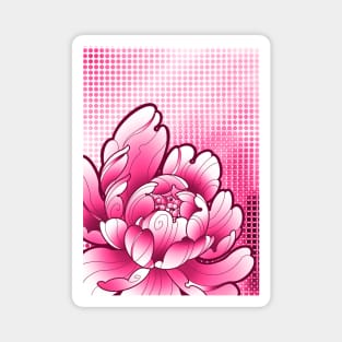 hot pink peony flower closeup Magnet