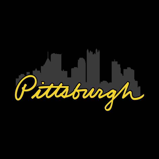 Pittsburgh Skyline Cursive by polliadesign