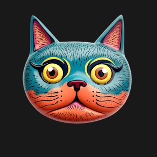 Retro Kitschy Cat Heads T-Shirt