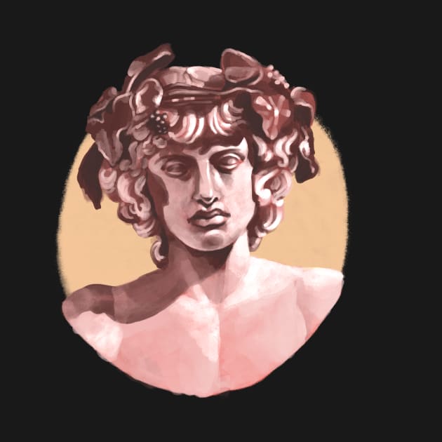 Antinous pink painting by Eva Viñes