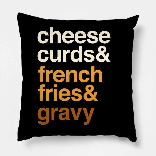 Deconstructed Poutine: cheese curds & french fries & gravy - Foods of the World - Canada Pillow by AtlasMirabilis