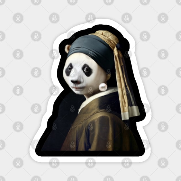 Panda and Girl with a Pearl Earring Magnet by ThatSimply!