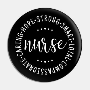 Nurse circle strong -smart - caring nurse saying design Pin