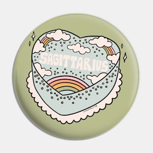 Sagittarius Heart Cake Pin