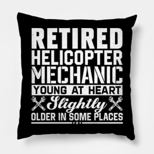 Retired Helicopter Mechanic Funny Retirement Pillow